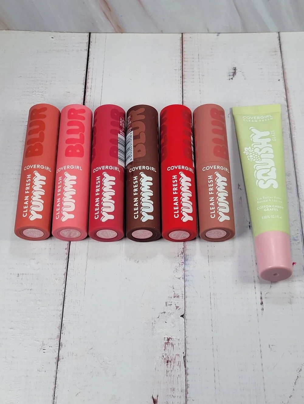 CoverGirl Clean Fresh Yummy Blur Lipstick & Squishy Glaze Lip Balm Bundle NEW!